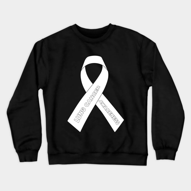 Lung Cancer Awareness Ribbon Crewneck Sweatshirt by DiegoCarvalho